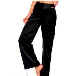 Zara Satin Cargo Joggers/Straight Leg